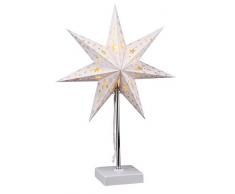 LED Weihnachtsstern Tischlampe - 47 x 35 cm - Batterie betrieben mit 8 warmweiße LED - Fenster Deko Stern Lampe Tischleuchte