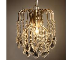 AMOS Amerikanisches Dorf Kreativpers5onlichkeit Retro-Kristall Kronleuchter Europäisches Einkopfkostzimmer Schlafzimmer Restaurant Aisle Einfach Lampen ( Farbe : Champagner - gold )