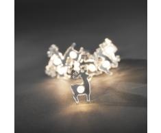 Konstsmide 3184-103 LED Dekolichterkette verspiegelte Rentiere / für Innen (IP20) / Batteriebetrieben: 3xAAA 1.5V (exkl.) / 10 warm weiÃe Dioden / transparentes Kabel