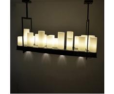 Aiwen Kronleuchter, rechteckig, Schmiedeeisen, Kerzen-Design, Hängeleuchte / Deckenleuchte (Leuchtmittel nicht enthalten), Eisen, Black/21 holder, E14/27 60.00 wattsW 230.00 voltsV