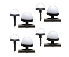 8er Set LED Solarleuchte Geländer Zaun Solar Lampe Kugelleuchte Gartenlampe Außenleuchte Solarlampe Garten Solarkugel Kunststoff