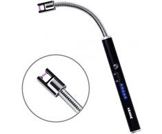 VEHHE Lichtbogen Feuerzeug Elektrisch, USB Elektro LED-Display Feuerzeug Langer Flexibler Hals Geeignet für Küche,Kerzen,Gasherde,Grill