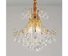 Einfache, moderne Kristall-Kronleuchter aus Schmiedeeisen Kronleuchter Kreis Schlafzimmer Garderobe Restaurant Eingangshalle Kronleuchter kleinen Großhandel, große (Durchmesser 55cm), Gold