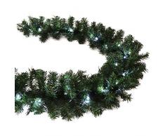 Künstliche Tannengirlande 8,1 m grün mit 120 LED kaltweiß