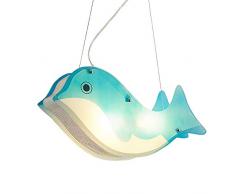 SONGSH Delphin Kronleuchter Kinderzimmer Junge Fisch Lampe Persönlichkeit Zimmer Bar Kreative Pendelleuchte Cartoon Mädchen Studie Auge Schlafzimmer Dekoration Deckenleuchte Ideal for Wohnbereiche Kro