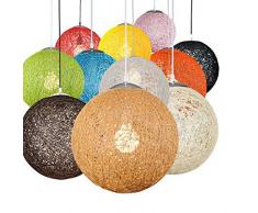 Huahan Haituo Moderne Schwarz Gitter Wicker Rattan Globus Ball Stil Decke Pendelleuchte Lampenschirm Home Esszimmer Dekoration Lampen (Schwarz, 23cm)