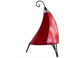 Orientalische Lampe Stehlampe marokkanische Hennalampe Lederlampe Tischleuchte Stehleuchte Orient Tissir einfarbig 40 Color Rot