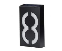 Dicomi 6 LED Solar Digitale Hausnummernlampe IP65 Wasserdicht für Hotels Adressen Schilder Plaketten Digitale Tafeln Schwarz-8