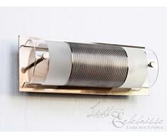 LED Energiespar-Badleuchte 3 Watt im Jugendstil aus Metall und Echtglas IP20 Jugendstilleuchte Lampe Leuchte