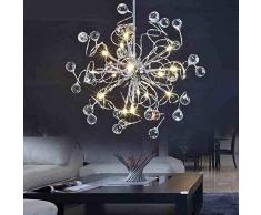 LED Moderne Kristall-Hängeleuchte Chrom Persönlichkeit Kreativität Kugeln Hängelampe G4 Licht Perlen 15-Flammig,Höhenverstellbar Wohnzimmerlampe Hotelzimmer Restaurant Büro Ø56cm Warmes Licht