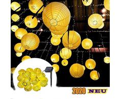 ANEAR Solar Lichterkette Lampions Außen 20er LED 3+1.5 Meter Wasserdicht Beleuchtung für Garten, Balkon, Party