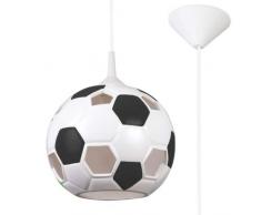 Hängeleuchte Ball red Lampex. Fußballleuchte Fußball Lampe aus Keramik Ø 22cm schwarz-weiß für Kinderzimmer Hängelampe Pendelleuchte E27 Höhenverstellbar LED geeignet