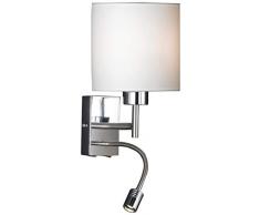 Honsel Leuchten 36221 Wandleuchte mattnickel/chrom Schirm weiß