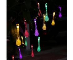 ledertek solarbetriebene Lichterkette im Tropfen-Design, 20 LEDs, Wasserdicht, für Weihnachten/Dekolampe für drauÃen, Garten, Haus, Hochzeit, Party etc. (20 LED, mehrere Farben)