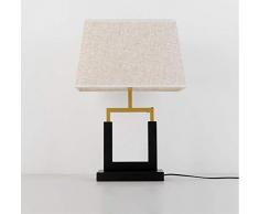 GMNN Kreative Chinesische Tischlampe, Stoff Lampenschirm Schmiedeeisen Lampe Körper E27 Lampenfassung, Wohnzimmer Lampe Chinesische Nachttischlampe (Ohne Lichtquelle)