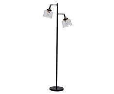 DeMarkt 551042502 Stehleuchte Jugendstil Schwarz Bronze Metall Gestell Tropfen auf dem Glas E27 2 Flammig x 20 W