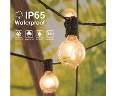 Lichterkette Außen Lichterkette Glühbirnen IP65 Wasserfest, Avoalre G40 warmweiss 30 Glühbirnen Lichterkette, 10M Innen-/Aussenbeleuchtung (max. 50 M) Ausdehnbar
