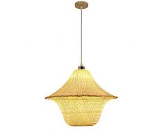 Bambus Gewebtes Licht Kreative Kronleuchter Dekoration Kronleuchter Pendelleuchte Korbleuchte mit Leuchten Ufo Shade 1 Licht für Dinging Room, Farmhouse, C-L, 50cm