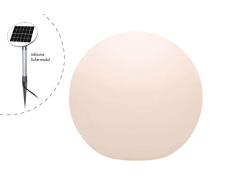 8 seasons design | Garten LED Solar Kugelleuchte Shining Globe (Ø 40 cm, warmweiß, Solarmodul, IP44, witterungsfest, Solarleuchte Kugel Outdoor) weiß