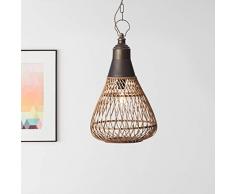 Nature Pendelleuchte, 1x E27 max. 60 Watt aus Metall/Rattan in hellbraun