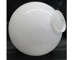 Kugel Opal Ersatzglas Leuchtenschirm Lampenglas weiß glänzend Ø250mm mit Griffrand 78mm