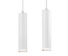 Pendel-Leuchte, Decken-Leuchte Weiss 2-Flammig, IP20, 230V, E27 Fassung,Sknadinavischer Stil,Hängeleuchte,Deckenleuchte,Deckenlampe,Kronleuchter aus Stahl/Aluminium/Kunststoff - ohne Leuchtmittel