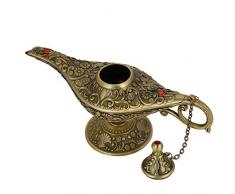 Retro Metall Fairy Tale Aladdin Magic Genie Home Teekanne Öllampe Dekoration Klassisch (Patina Grün)