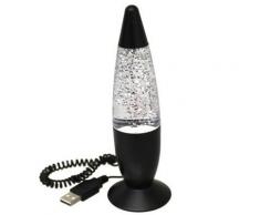 USB Glitzer Lava Lampe mit glitzerndem Silberkonfetti