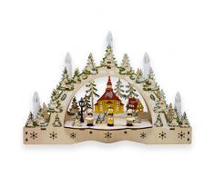 ToCi beleuchteter Schwibbogen Kerzenbogen Lichterbogen mit 5 LED-Kerzen und weihnachtlichem Chor-Motiv zur Weihnachts-Dekoration, Fensterdekoration und Tischdekoration