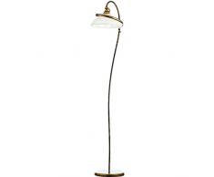 Stehlampe Antik Wohnraumleuchte Messing Optik Glas Schirm Jugendstil edel Esszimmer Leuchte