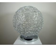 Moderne Halogen Tischleuchte Alissa D 30 cm Alu Draht Aluminium Kugelleuchte Dekoleuchte
