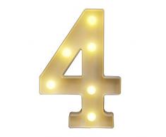 LED Leuchtziffern 0-9 Arabische Zahlen leuchten dekorative Lampe für Weihnachten Geburtstag Hochzeit Party Bar Kinderzimmer Wand Wohnkultur 4