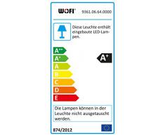 WOFI LED Eve Deckenleuchte, Metall, Glas, 5 W, Nickel-matt