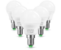 6W LED Lampen Warmweiß, LOHAS E14 LED Birne, 3000K, G45, Ersetzt 45W Halogen Glühlampe, 550LM, LED Leuchtmittel fur Tischlampe und Badezimmer, Nicht dimmbar, 240 Grad Winkelstrahl, 5er pack