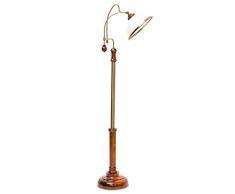 Relaxdays Stehlampe Jugendstil Glasschirm Holzfuß hochwertig verziert, E27