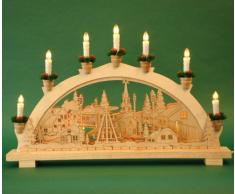 yanka-style Schwibbogen Lichterbogen Weihnachtsmarkt 10flammig innenbeleuchtet Weihnachten Advent Geschenk Dekoration (10777)