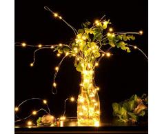 Kylewo LED Silberdraht Lichterkette, 8 Modi Lichterkette Draht Wasserdicht Led Lichterkette für Zimmer, Weihnachten, Kinderzimmer, Außen, Party, Hochzeit, DIY usw.