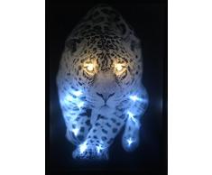 Samarkand-Lights LED-Bild mit Beleuchtung LED- Bilder Leinwandbild 65 x 45 cm Leuchtbild Tiger Leopard Tiere Wandbild