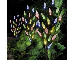 Solar LED Lichterbaum,solar zweige Lichter dekorative,LED-Solar-Zweig,Baum Stake licht Bonsai blätter licht Lampe, Dekorative Solarlampen für Garten, Balkon, Terrasse (Colored)