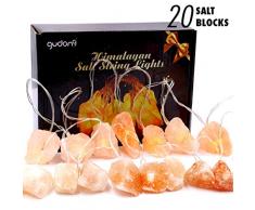 Himalaya-Salzlichterketten, USB-Lichterketten, rosa Salzkristalllampe Schlafzimmer und Hauptdekorationen Nachtlichterketten-Geschenk für Kinder, Eltern, Freunde (20 lights)