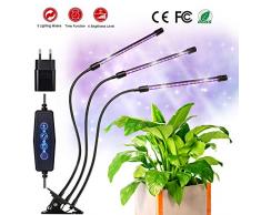 VOYOMO LED Pflanzenlampe Klemme mit 24H Automatische Zeitschaltuhr, 3 Timer, 3 Modus, Dimmbar 6 Lichtstärken Pflanzen Wachstumslampe für Garten Zimmerpflanzen Überwinterung (Neueste Version 2019)