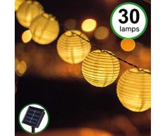 Solar Outdoor Lichterkette Bawoo 30er 6m Led Lampion Laterne Lichterkette Außen Warmweiß Solarbetrieben Wasserdicht Dekoration für Garten Terrasse Hof usw.