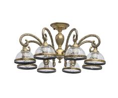 MW-Light 481013608 Kronleuchter Klassisch Messing Antike Bronze Metall Matt Glasschirm Eis 8 Flammig E27 x 40W