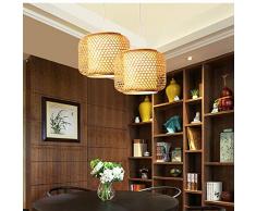 Rattan Kronleuchter Laterne Pendelleuchte Bambus Lampenschirm Schlafzimmer Wohnzimmer Deckenleuchter Teehaus Bambus Lampe Bar Cafe Hängelampe,Horizontal
