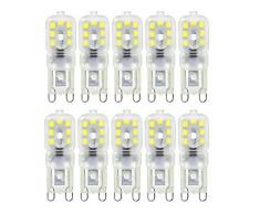 Ifengqulimia G9LED Maislicht für Kristalllüster, Küche, Esszimmer, Hotel AC 220-240V LED-Glühbirnen-Doppelnadelsockel 14LED 4W (gleichwertiger Ersatz für 40W Halogenlampe) dimmbar (10 Packungen)