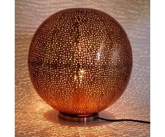 Guru-Shop Verkupferte Deko Tischlampe/Tischleuchte in Marrokanischem Design, Orientalische Stehlampe, Metall, 30x30x30 cm, Orientalisches Kunsthandwerk