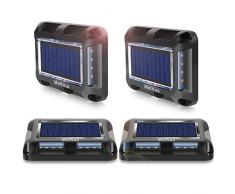 MEIHUA Solar Bodenleuchte Solarleuchte Außen LED Bodenleuchte Treppe, am Bodeneinbauleuchten Solarlampen für Terrassen Garten Gehweg Holzbrücke Hof Boot, IP67 Warmweiß 3000K, 4 Stücke