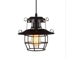 XJAN Vintage Pendelleuchte, industrielle Hängelampen Schwarze Deckenlampe Schmiedeeisen Kronleuchter rustikale Küche Licht E27 Basis Restaurant Lichter