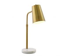 ZPP Lesen Schreibtischlampe, Studentenwohnheim Tischlampe-Galvanik Schmiedeeisen Tischlampe Schlafzimmer Nachttischlampe Kreative Marmorsockel Studie Lesen Tischlampe