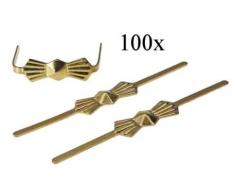 100x Kristall Verbinder Karo Klammer 11mm Messing ~ Kronleuchter Lüster